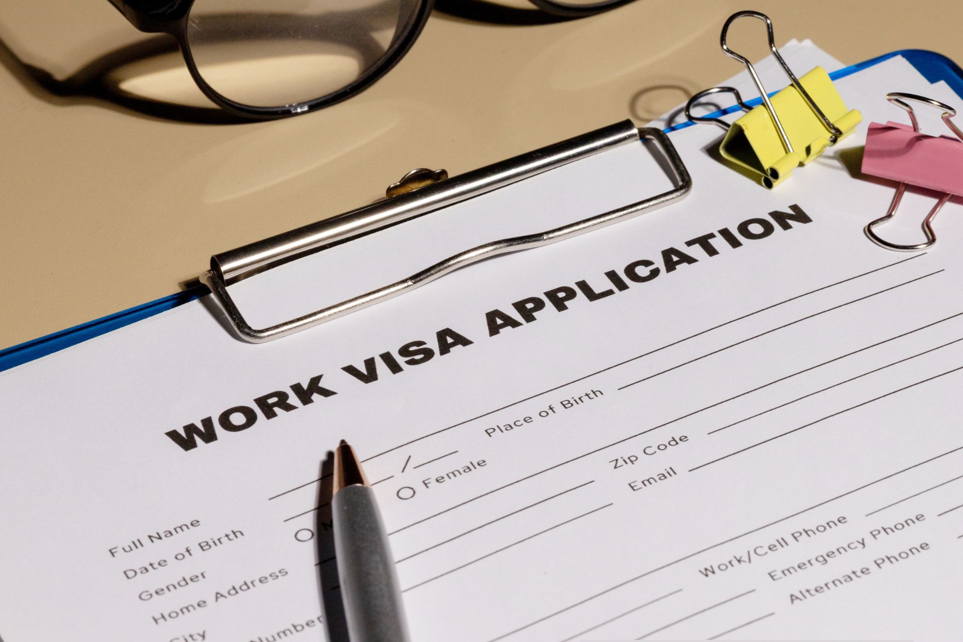 work visa application