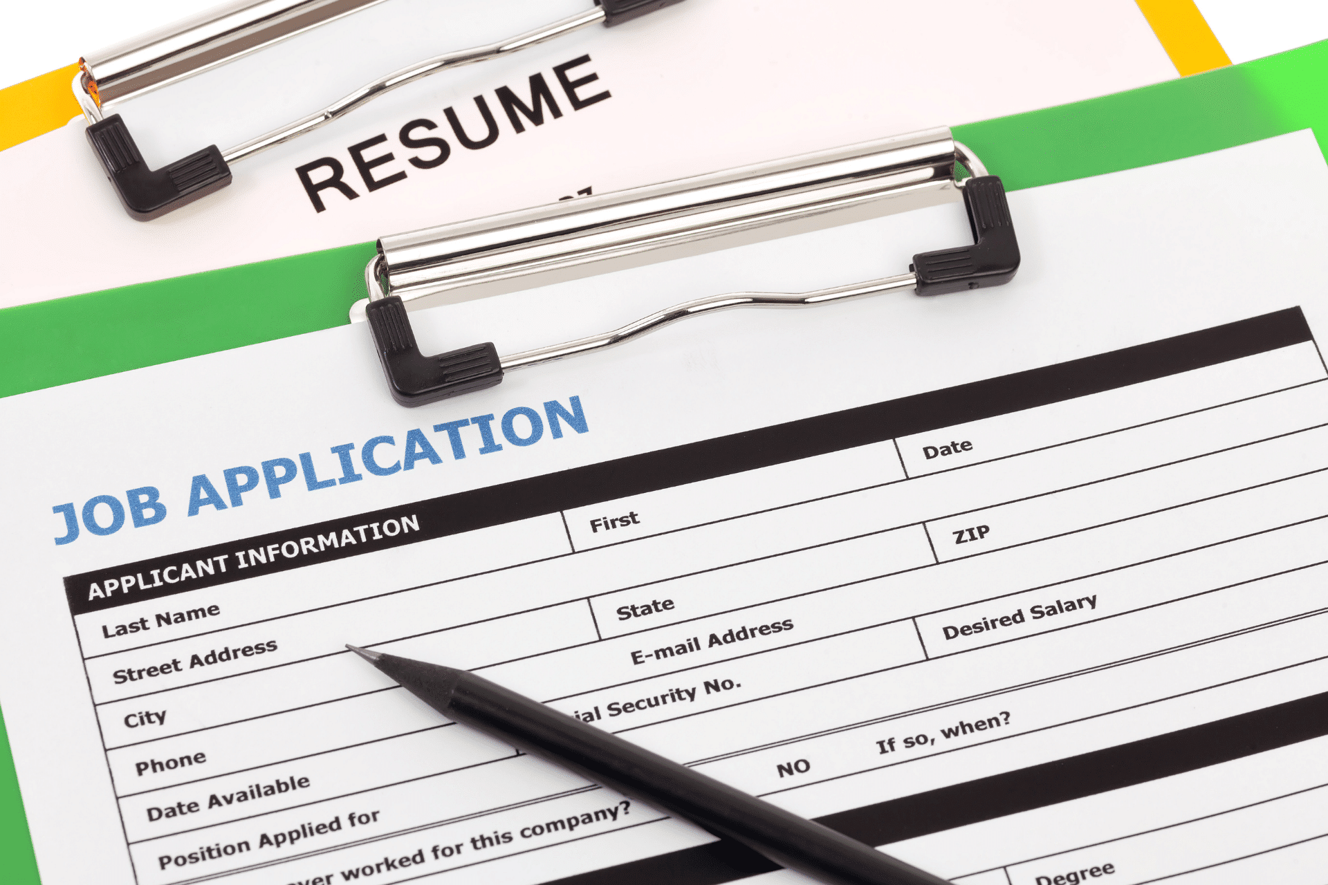 job application and resume