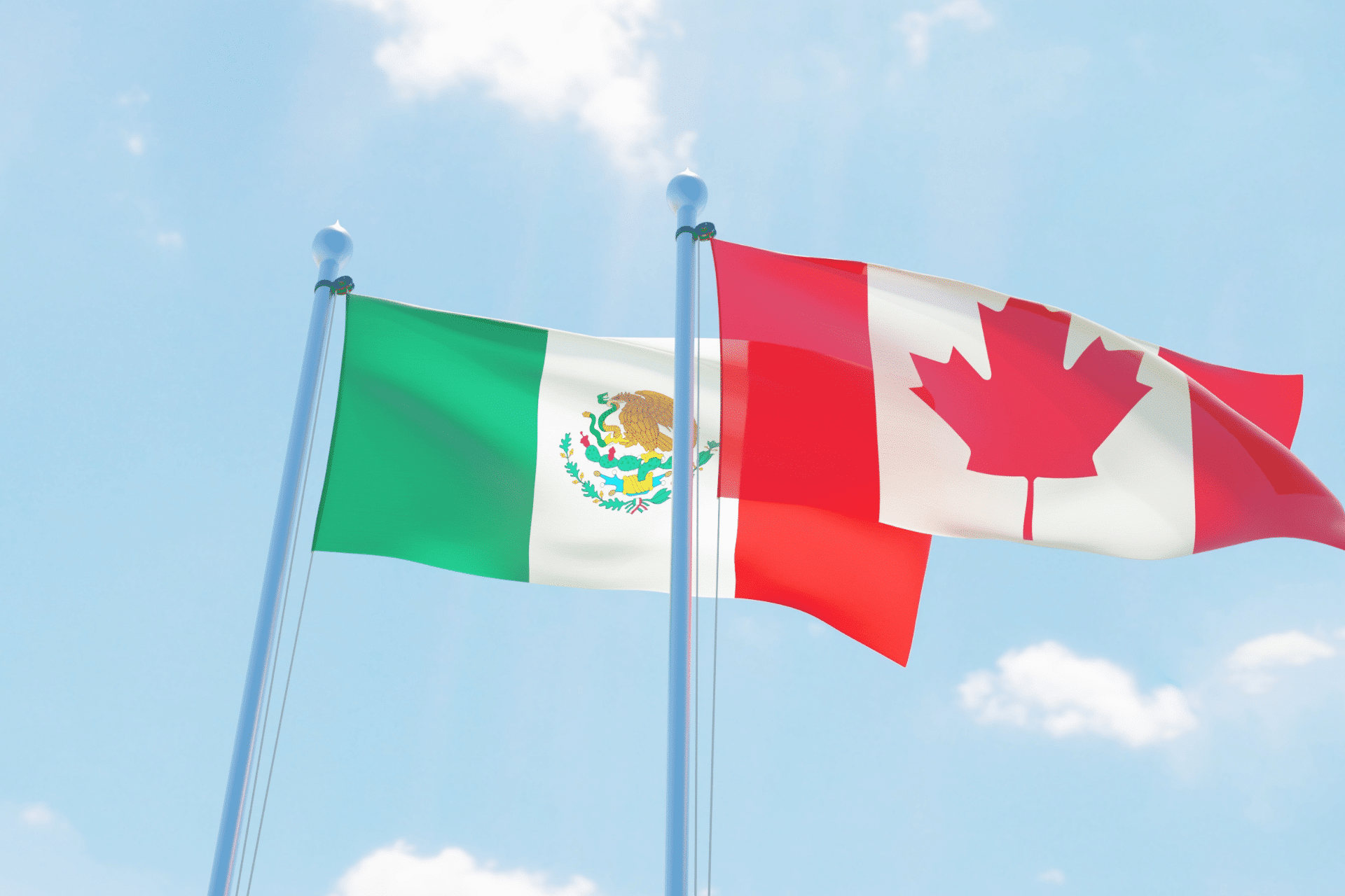 Canadian and Mexican flag